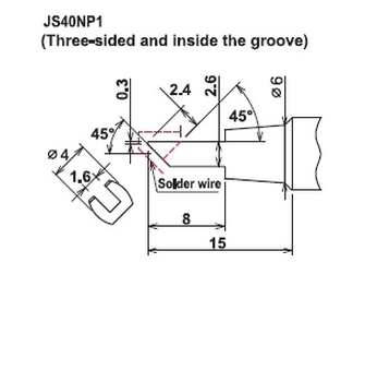 ปลายหัวแร้งซามูไร Cera cote solder tip samurai js40np1 three sided and inside the groove